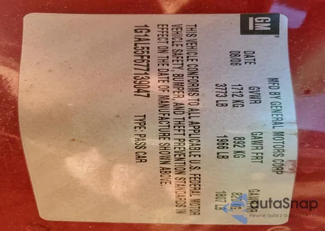 2007 Chevrolet Cobalt Lt from USA, damaged, VIN 1G1AL55F677139047